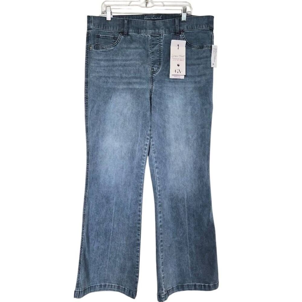 Gloria Vanderbilt Shape Effect Pull On Flare Jean Sonoma Valley Whiskers Sz 16W - Picture 2 of 9
